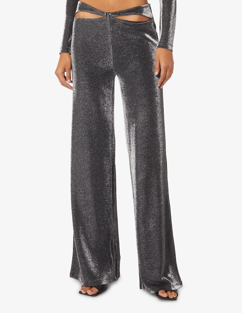 rinascente Rotate Fluid trousers in metal - Black