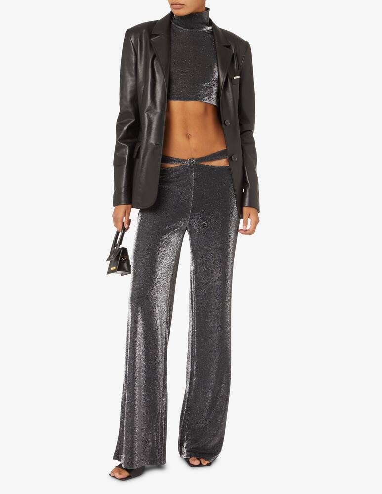 rinascente Rotate High neck and long sleeves crop top - Black