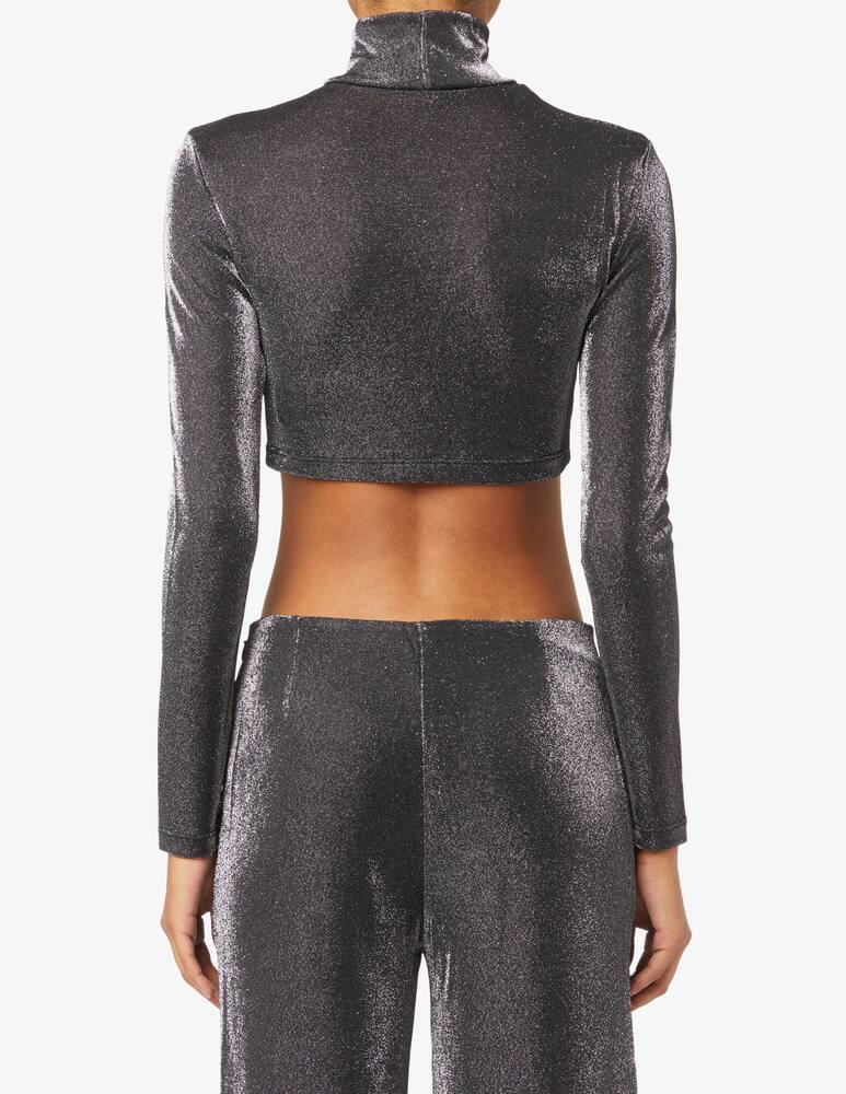 rinascente Rotate High neck and long sleeves crop top - Black