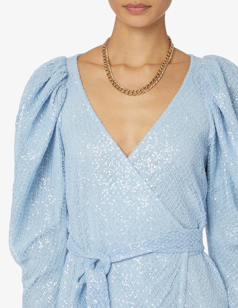 rinascente Rotate Bridget sequin net wrap dress