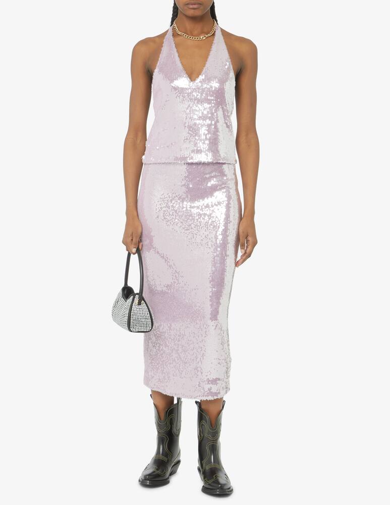 rinascente Rotate Top allacciato al collo con paillettes