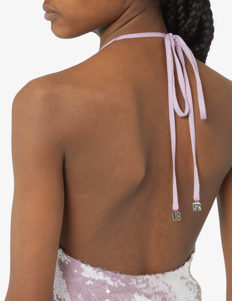 rinascente Rotate Top allacciato al collo con paillettes