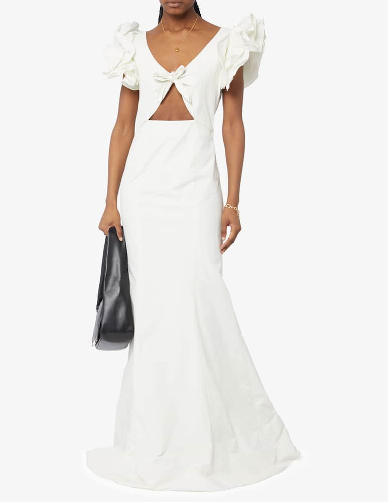 rinascente Rotate Plisse maxi v-neck dress