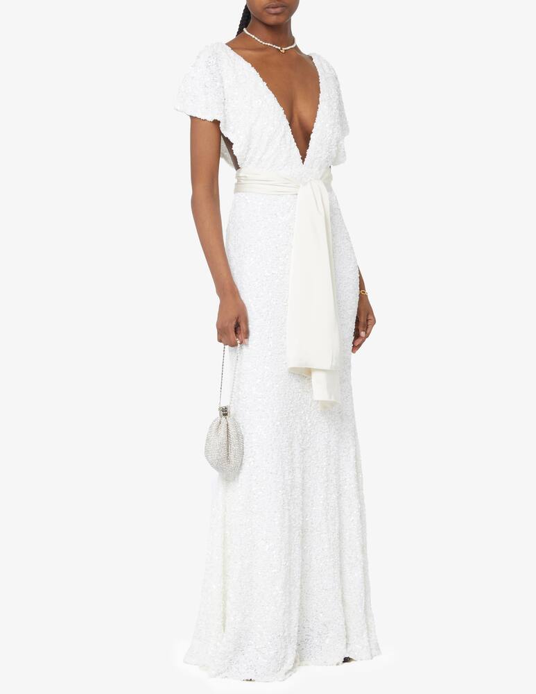 rinascente Rotate Abito con maxi scollo a V in paillettes