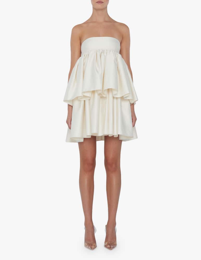 rinascente Rotate Twill mini ruffled dress