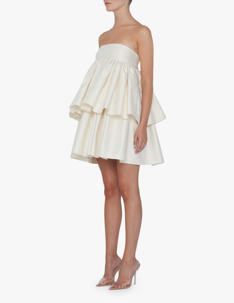 rinascente Rotate Twill mini ruffled dress