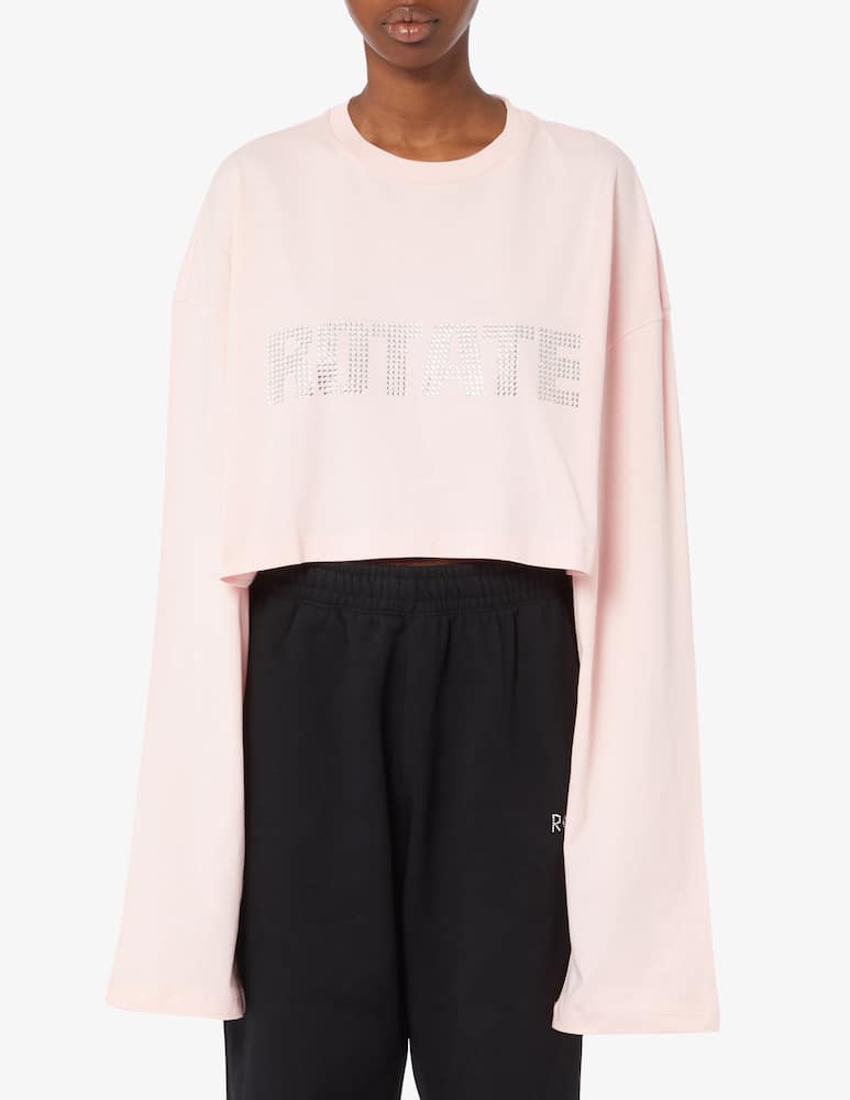 Rotate T-shirt crop con logo Crystal - immagine 1 Rotate T-shirt crop con logo Crystal - immagine 1