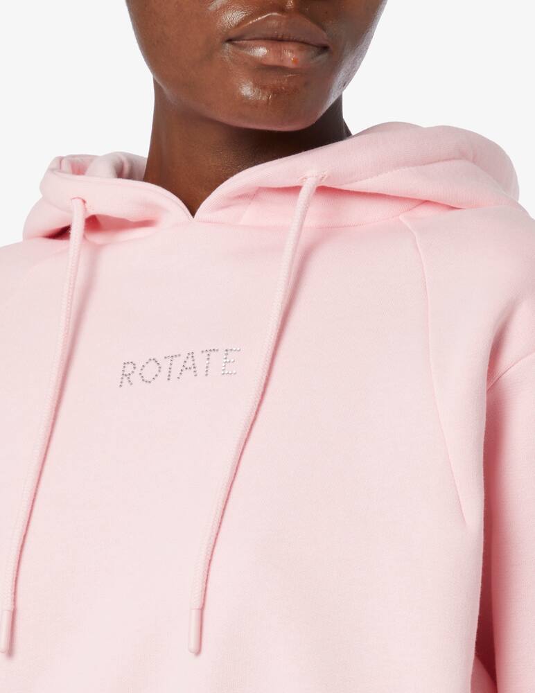 rinascente Rotate Sunday crystal crop hoodie