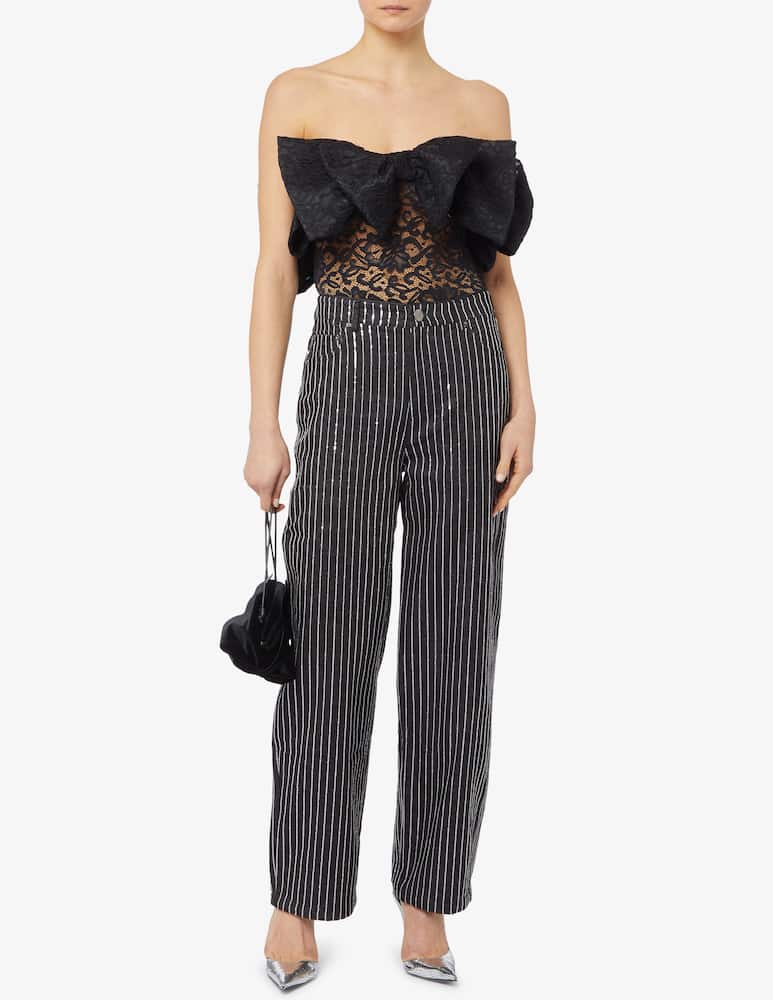 rinascente Rotate Jeans ampi in twill di paillettes