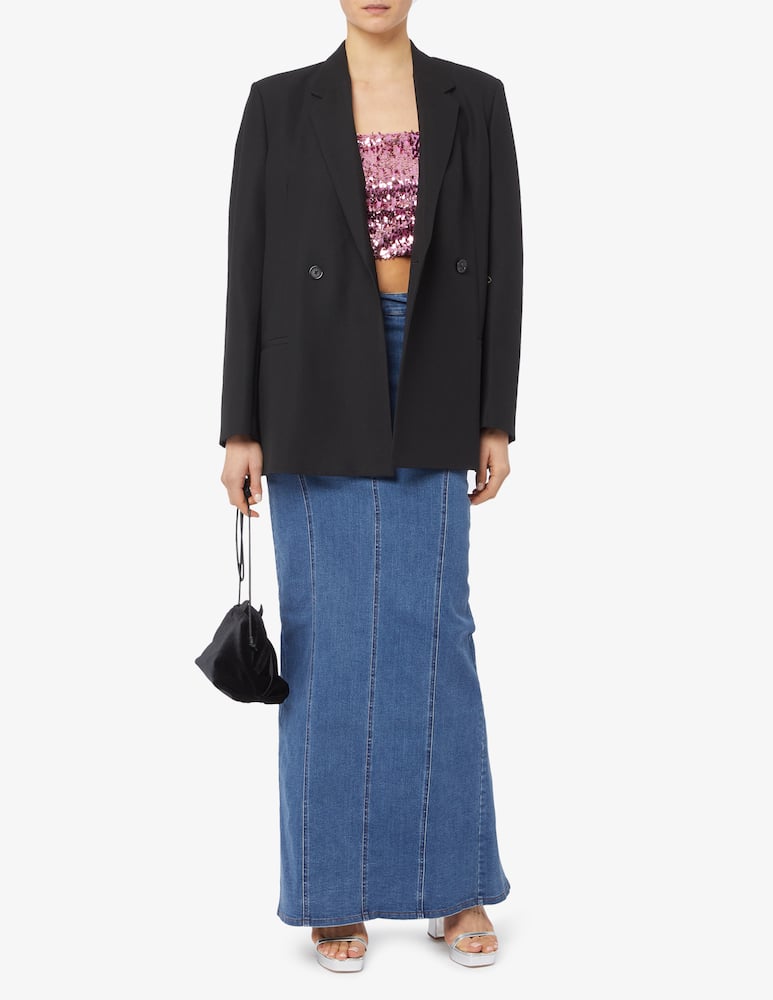 rinascente Rotate Top corto con paillettes