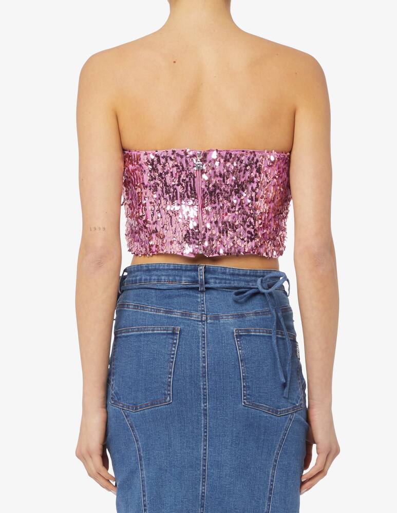 rinascente Rotate Top corto con paillettes