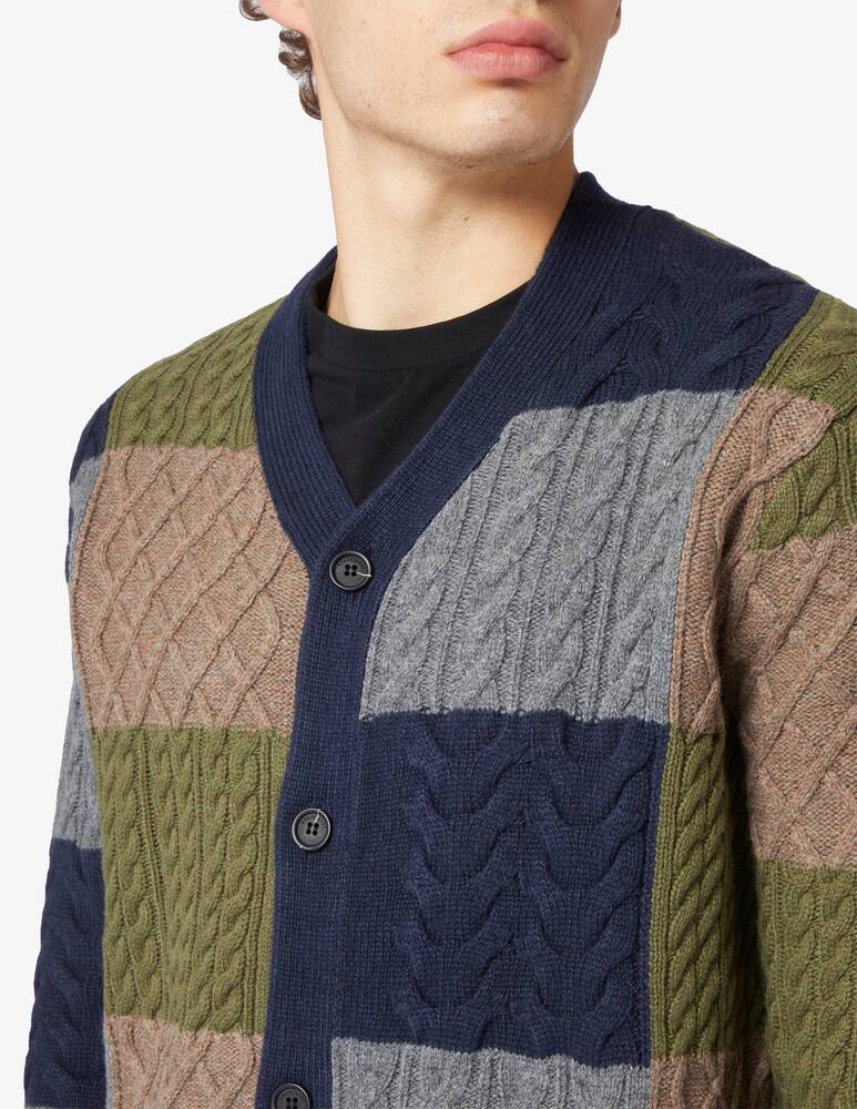 rinascente Anerkjendt Maglia akskjold patchwork cable