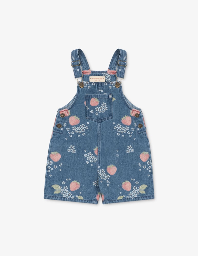 rinascente Konges Slojd Strawberry denim overalls