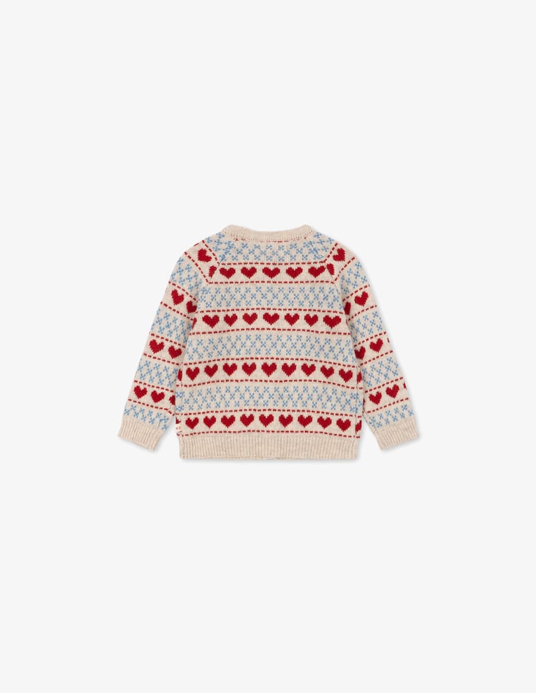 Konges Slojd Cardigan in maglia jacquard cuore - immagine 3 Konges Slojd Cardigan in maglia jacquard cuore - immagine 3