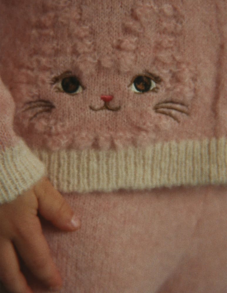rinascente Konges Slojd Knitted cat cardigan