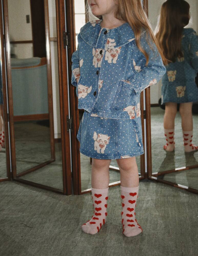 rinascente Konges Slojd Printed denim skirt