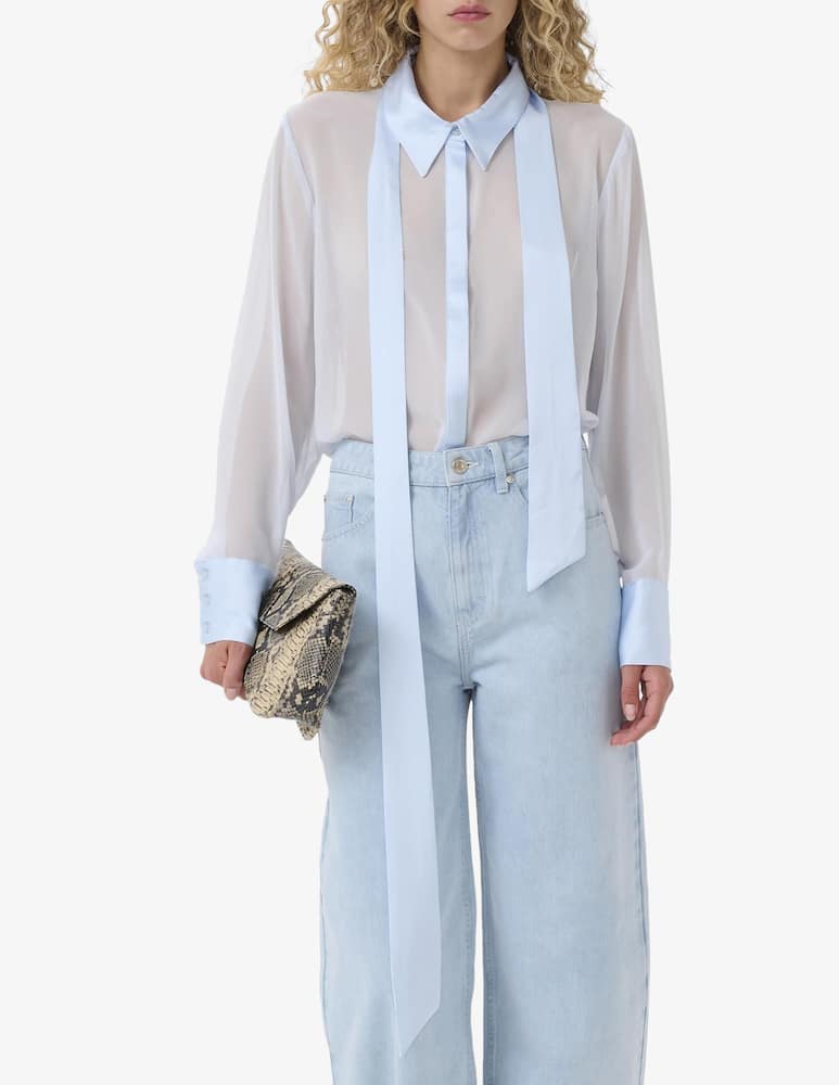 rinascente Gestuz Sheer necktie shirt