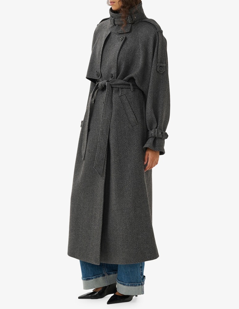 Gestuz Long herringbone trench coat - picture 2 Gestuz Long herringbone trench coat - picture 2