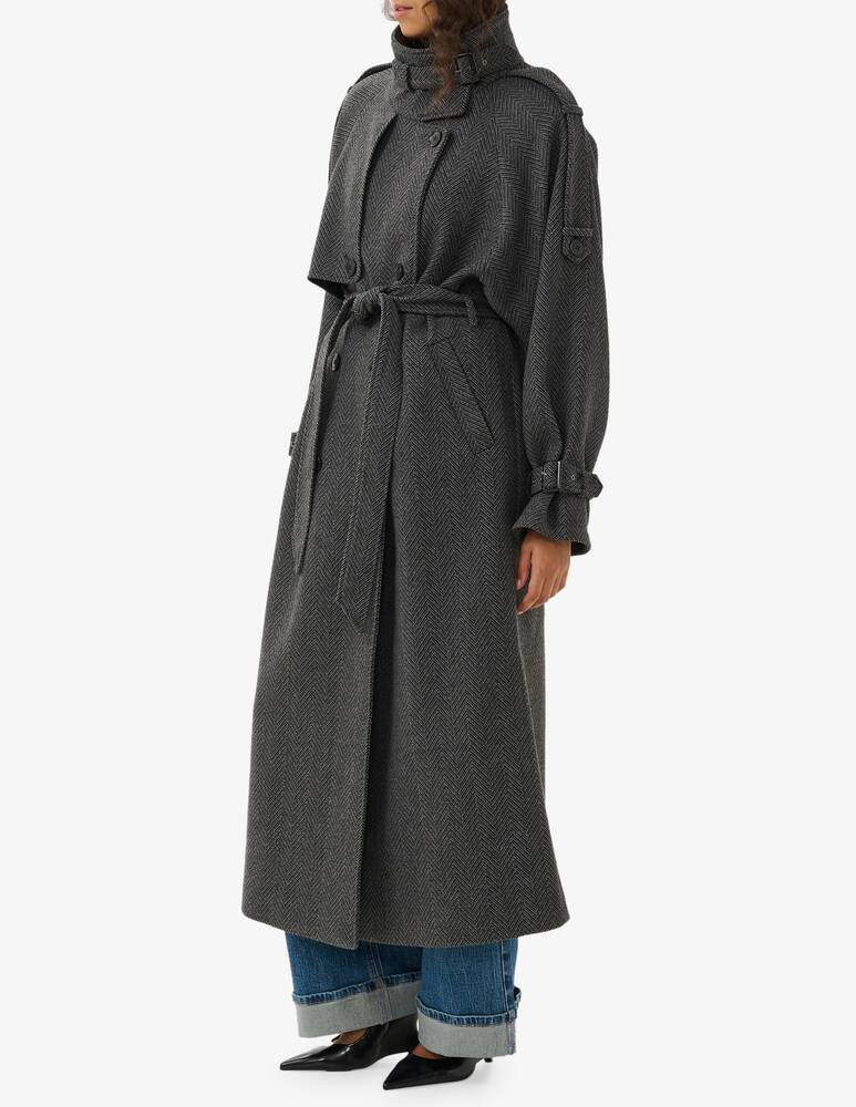 rinascente Gestuz Long herringbone trench coat