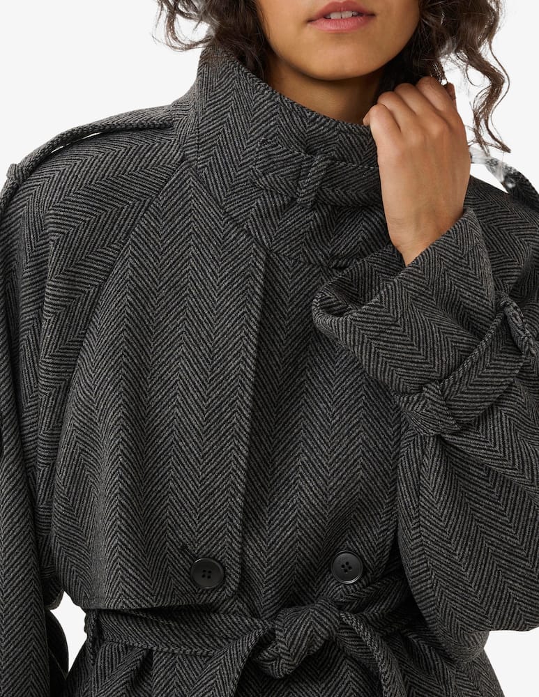 rinascente Gestuz Long herringbone trench coat