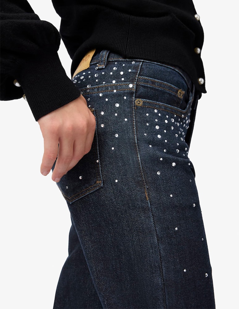 rinascente Molo Jeans ampi con strass Asta