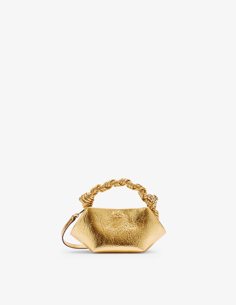 rinascente Ganni Borsa Bou Mini Crushed Metallic