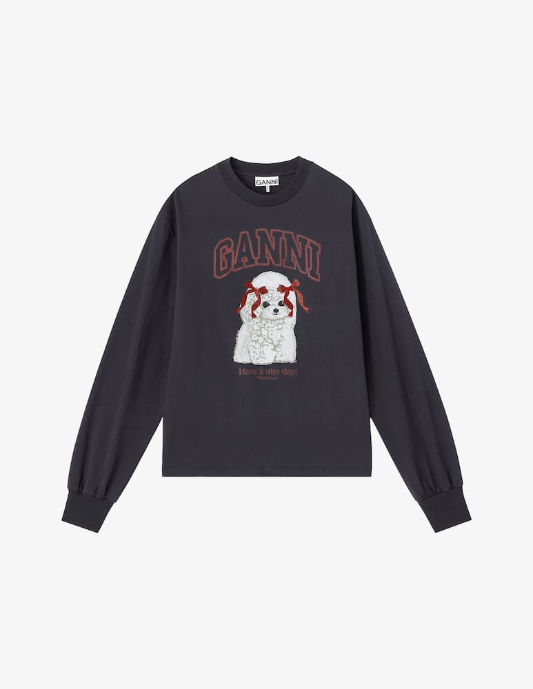 rinascente Ganni Felpa relaxed stampa puddle