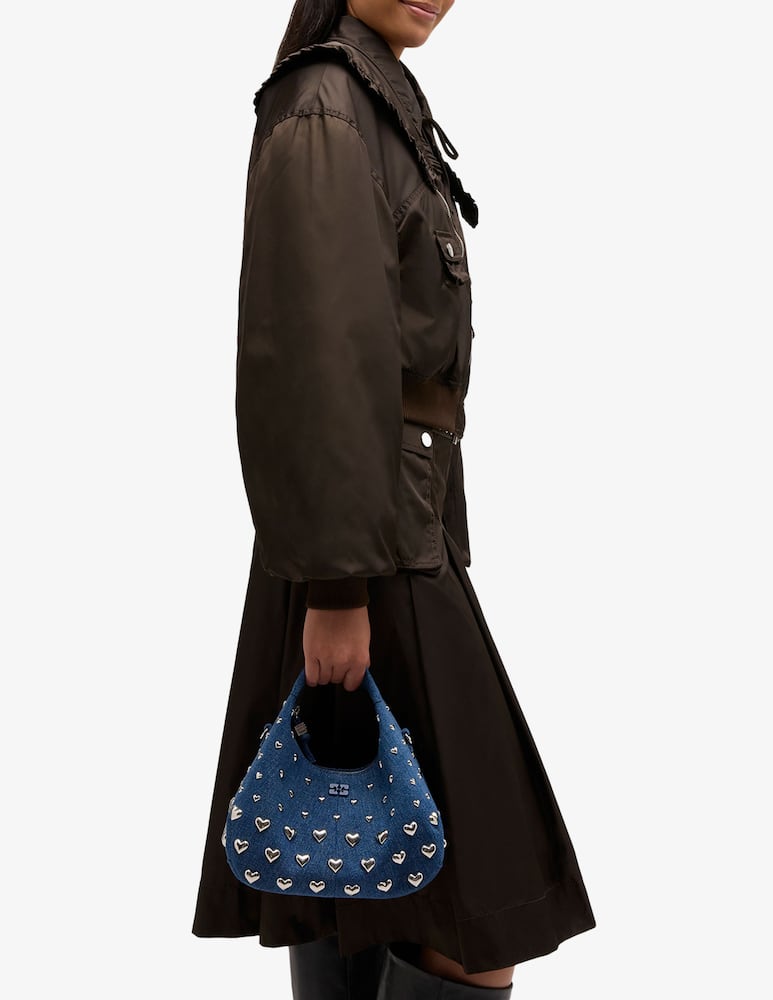 rinascente Ganni Borsa Hobo mini cuori in jeans