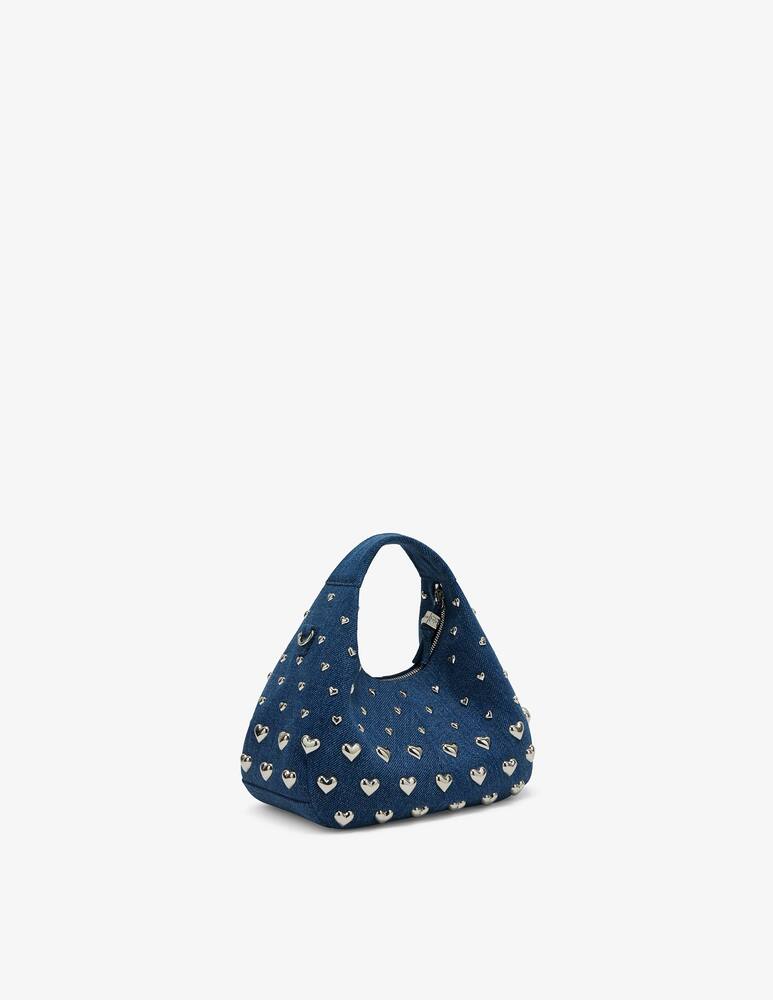 Ganni Borsa Hobo mini cuori in jeans - immagine 3 Ganni Borsa Hobo mini cuori in jeans - immagine 3