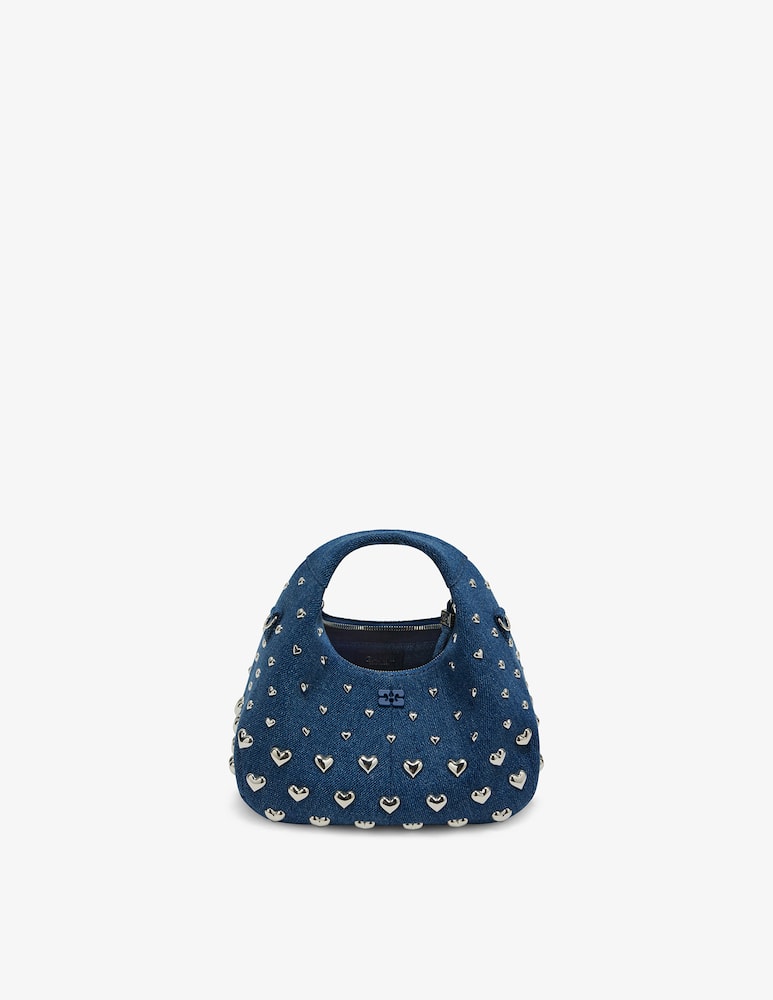 rinascente Ganni Borsa Hobo mini cuori in jeans