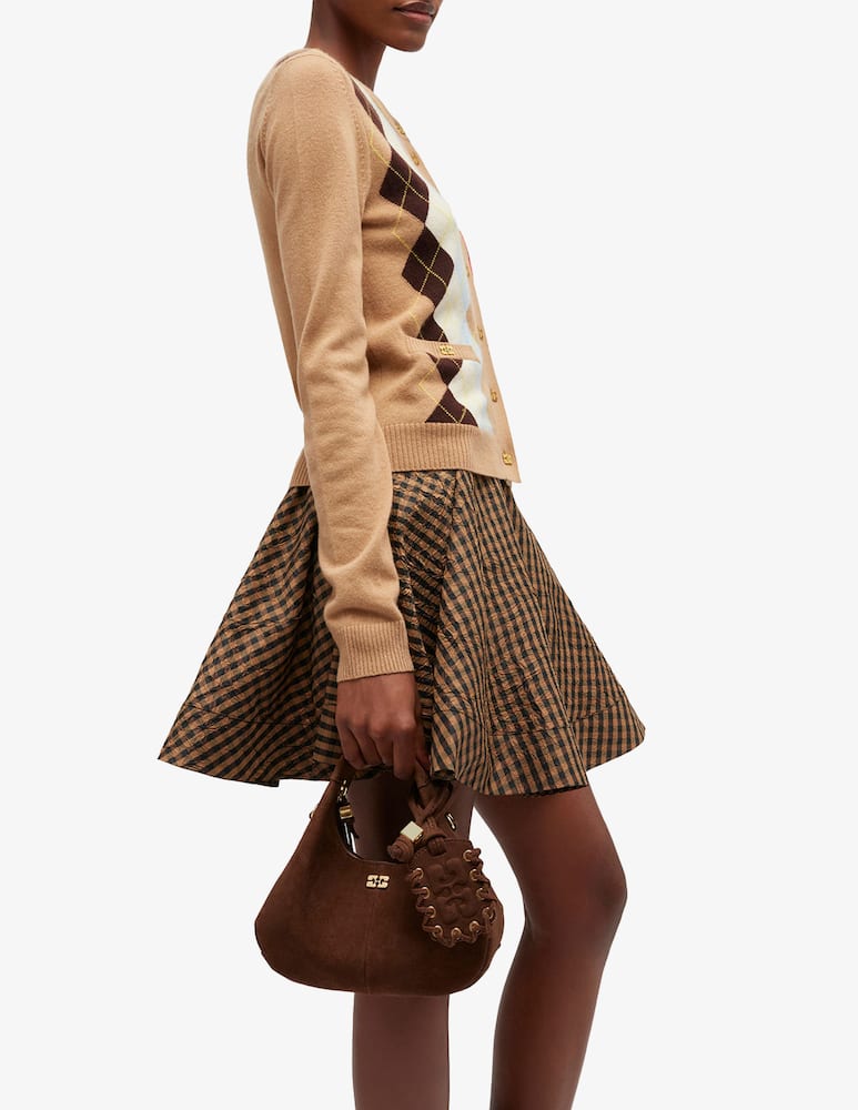 rinascente Ganni Hobo mini in suede riciclato Pelinova