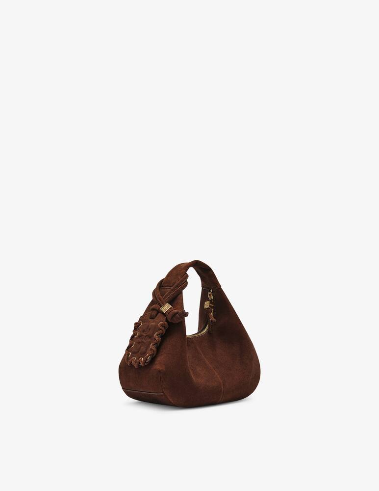 rinascente Ganni Hobo mini in suede riciclato Pelinova