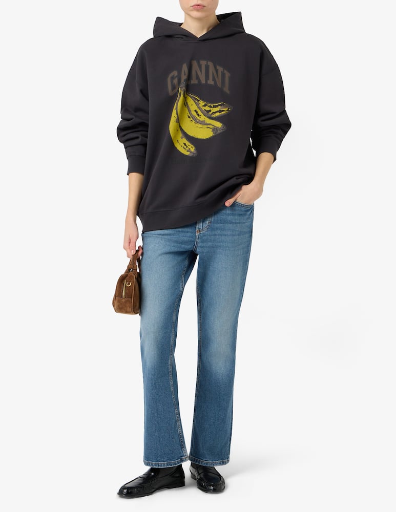 rinascente Ganni Felpa con cappuccio e stampa banane