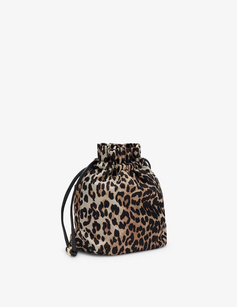 rinascente Ganni Pouch nylon leopardata