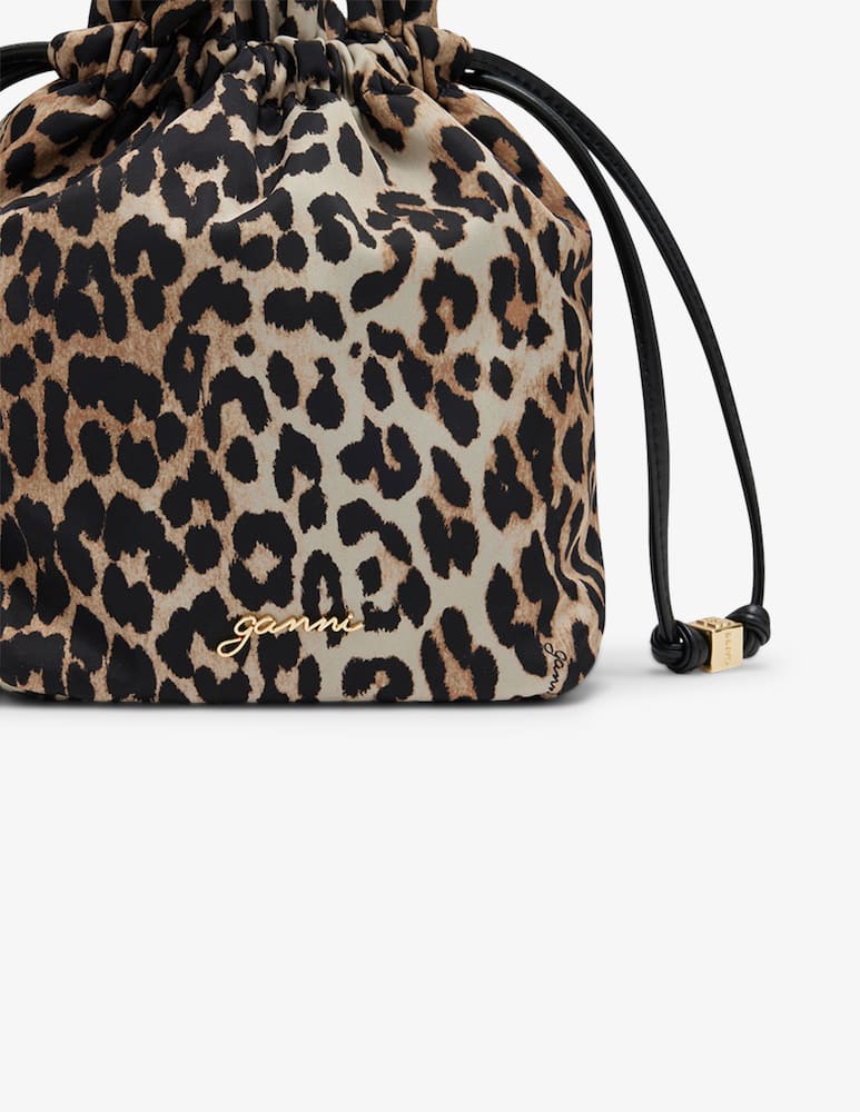rinascente Ganni Pouch nylon leopardata
