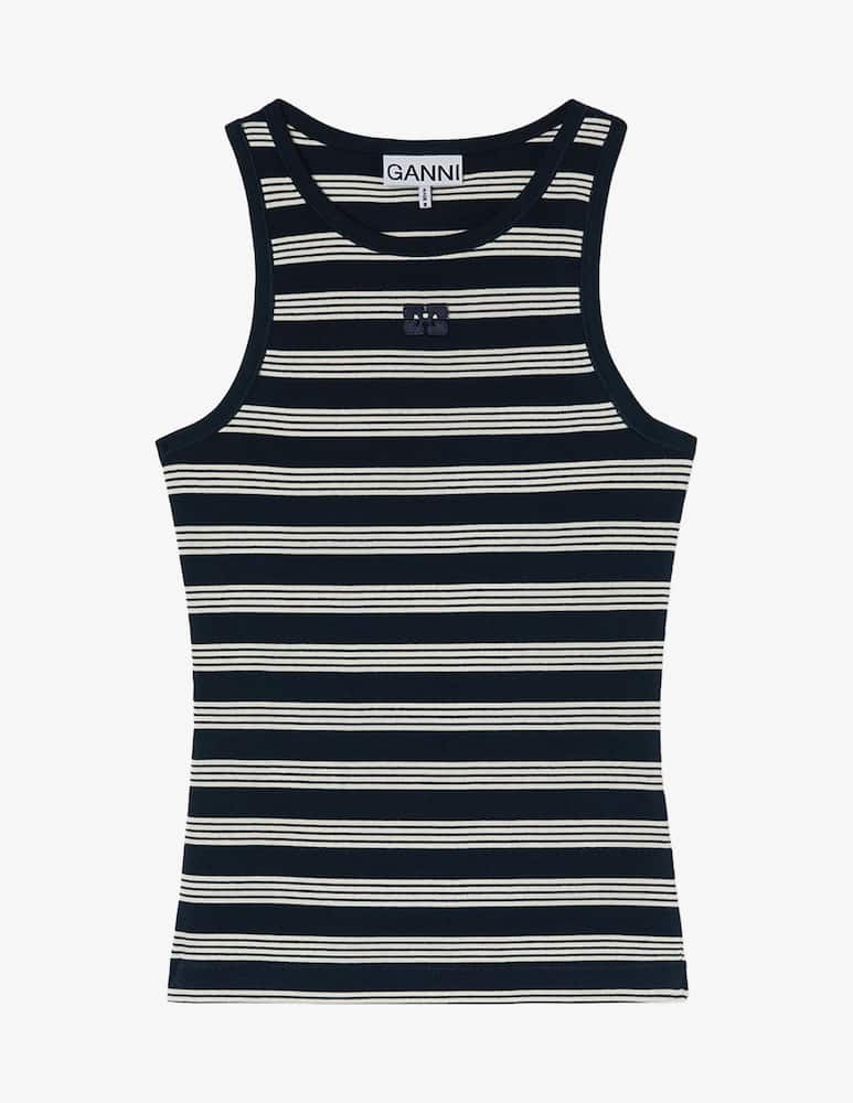 rinascente Ganni Canotta a coste in cotone
