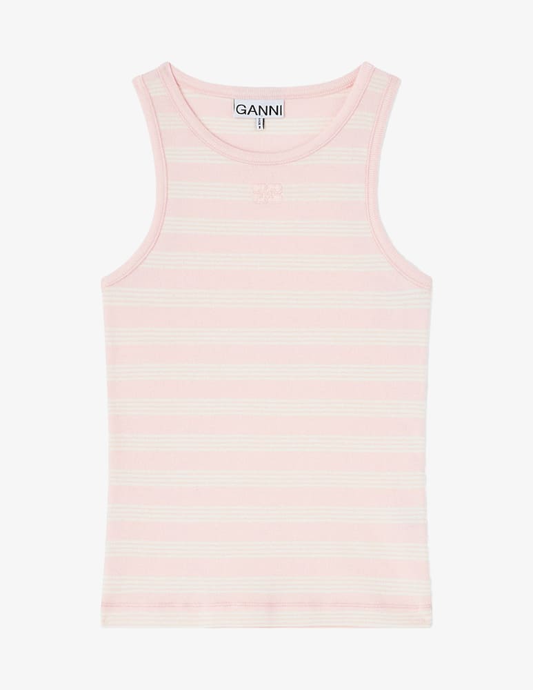 rinascente Ganni Canottiera a coste in cotone