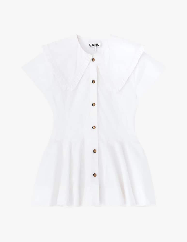 Ganni Stretch cotton Peter Pan collar shirt - picture 1 Ganni Stretch cotton Peter Pan collar shirt - picture 1