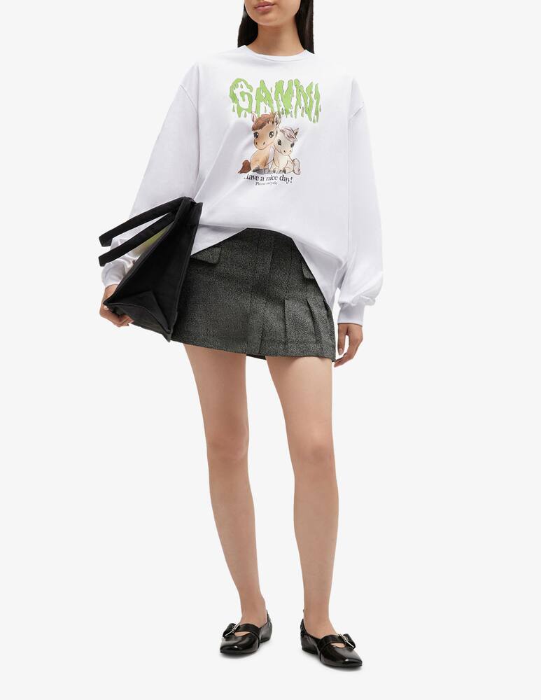 rinascente Ganni Graphic cotton jersey longsleeve