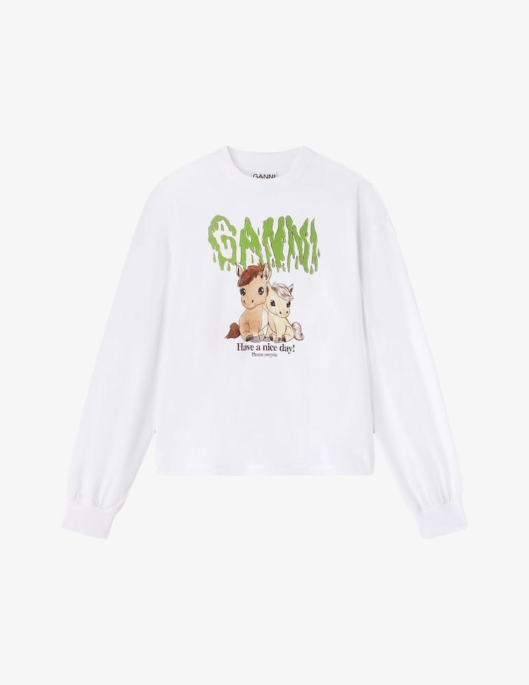 Ganni Maglia in cotone a maniche lunghe - immagine 4 Ganni Maglia in cotone a maniche lunghe - immagine 4