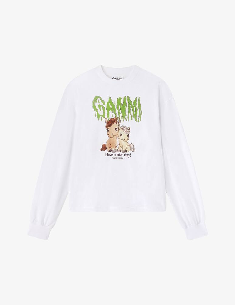 rinascente Ganni Graphic cotton jersey longsleeve