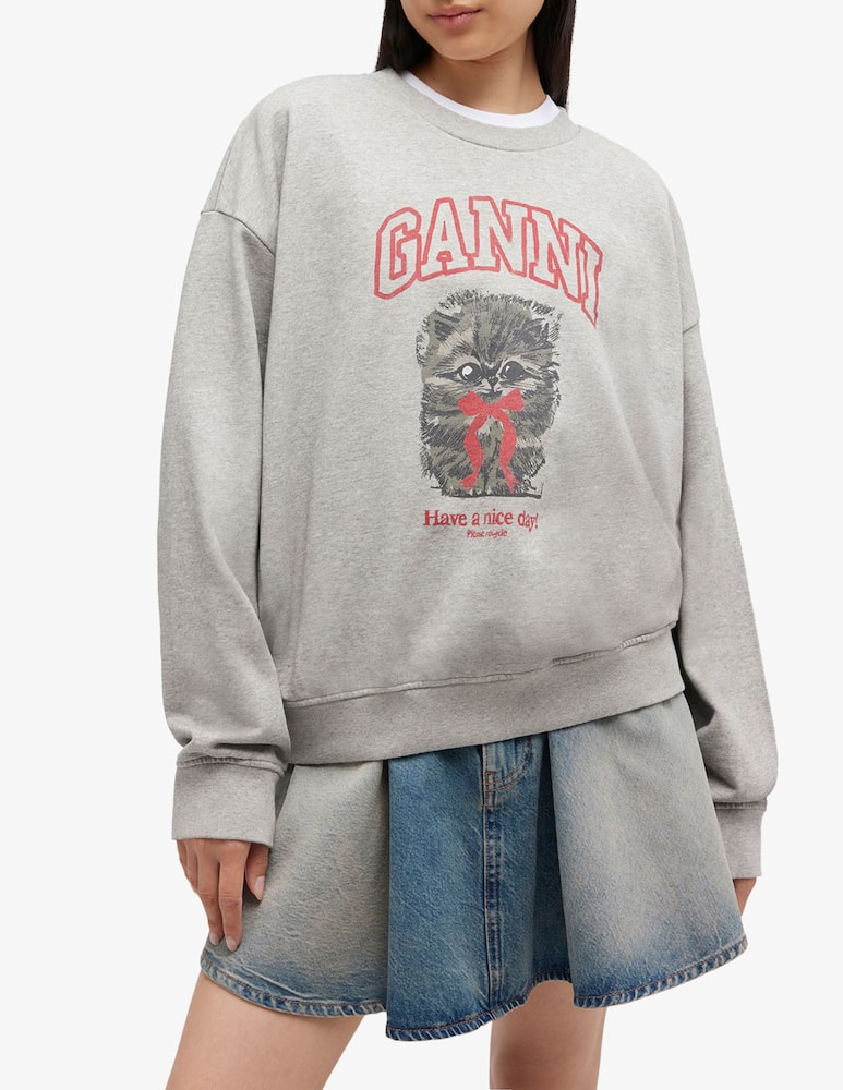 rinascente Ganni Felpa ganni stampa gattino