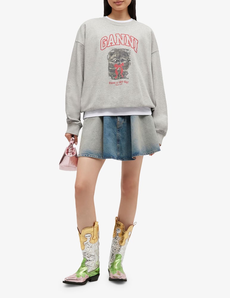 rinascente Ganni Felpa ganni stampa gattino