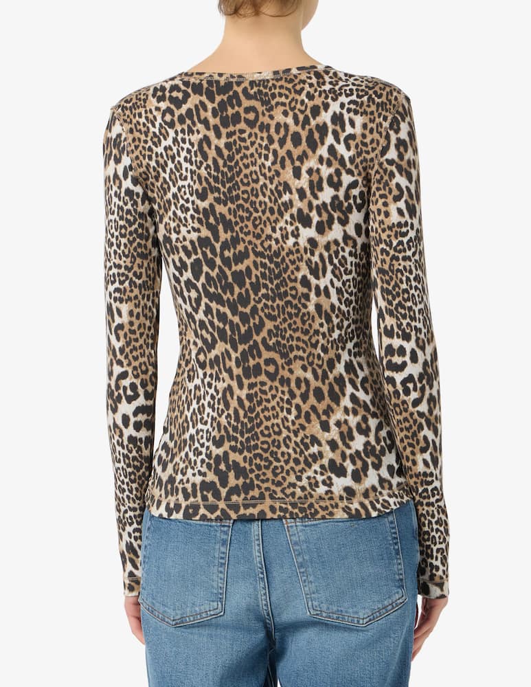 rinascente Ganni Soft cotton rib leo top