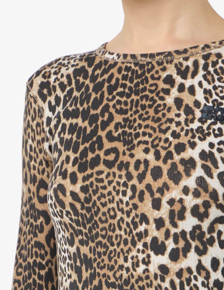 rinascente Ganni Soft cotton rib leo top