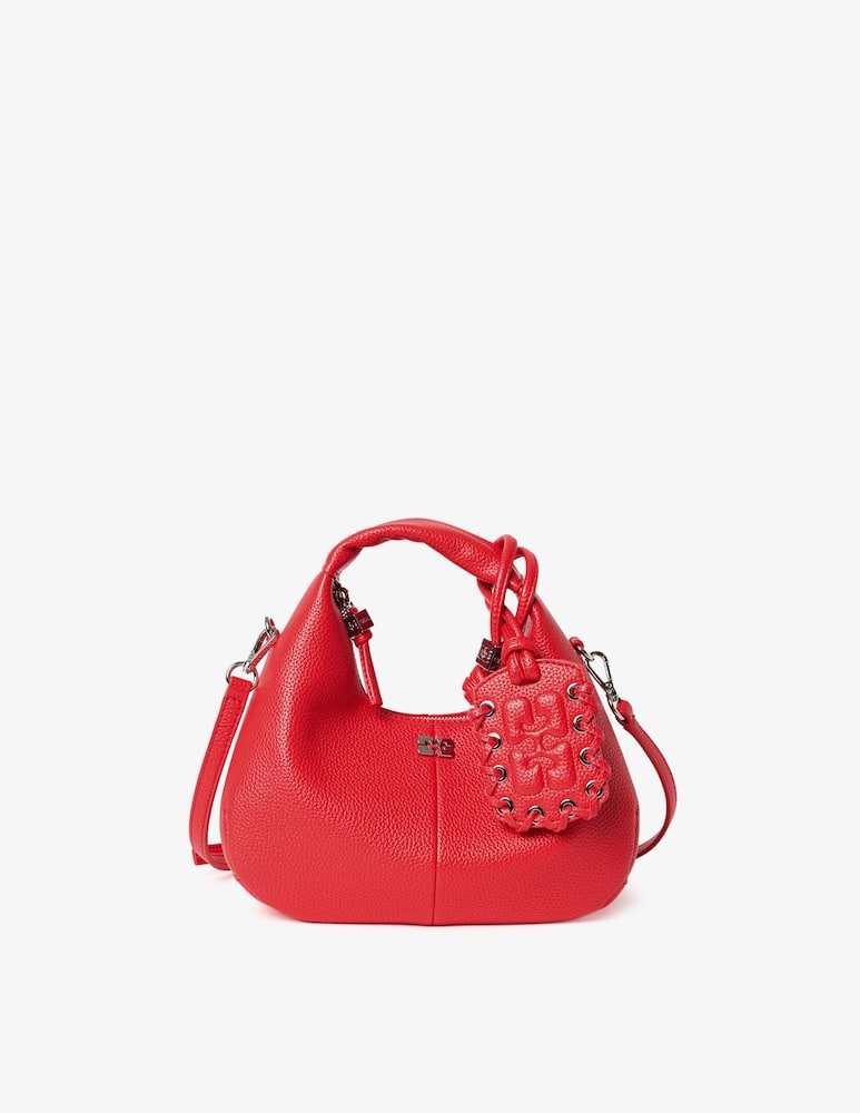 rinascente Ganni Hobo mini grained crossbody bag