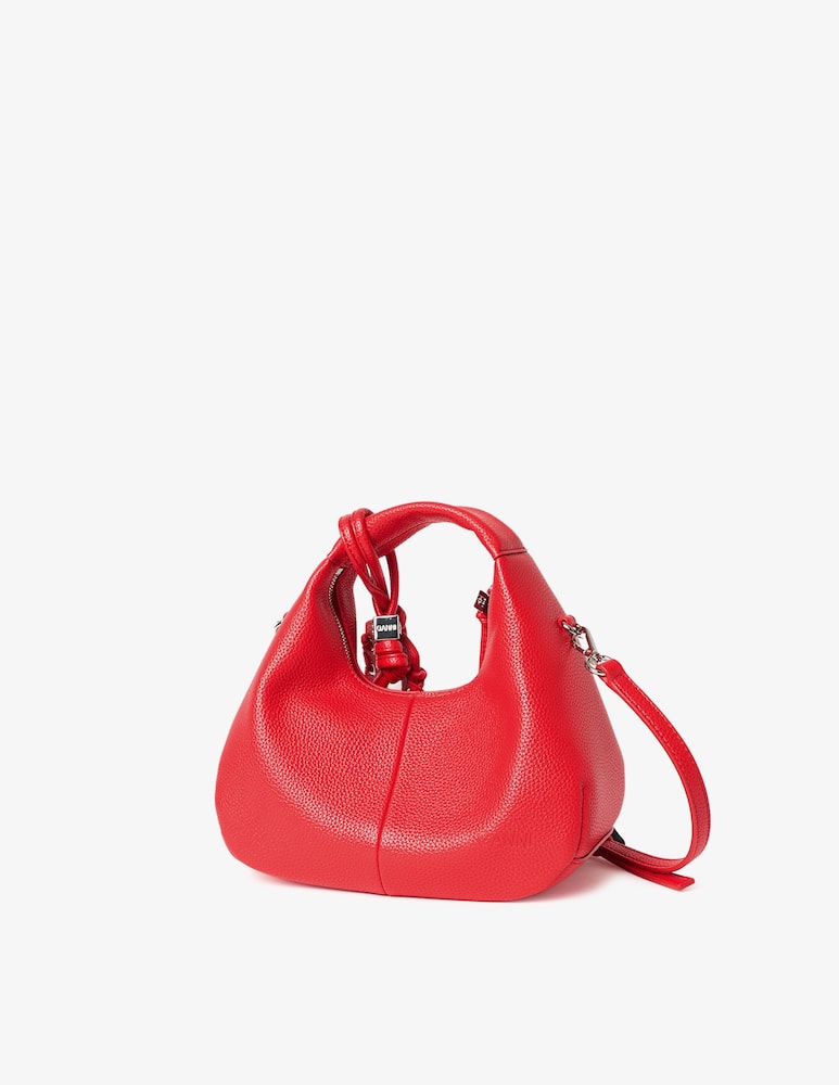 rinascente Ganni Hobo mini grained crossbody bag