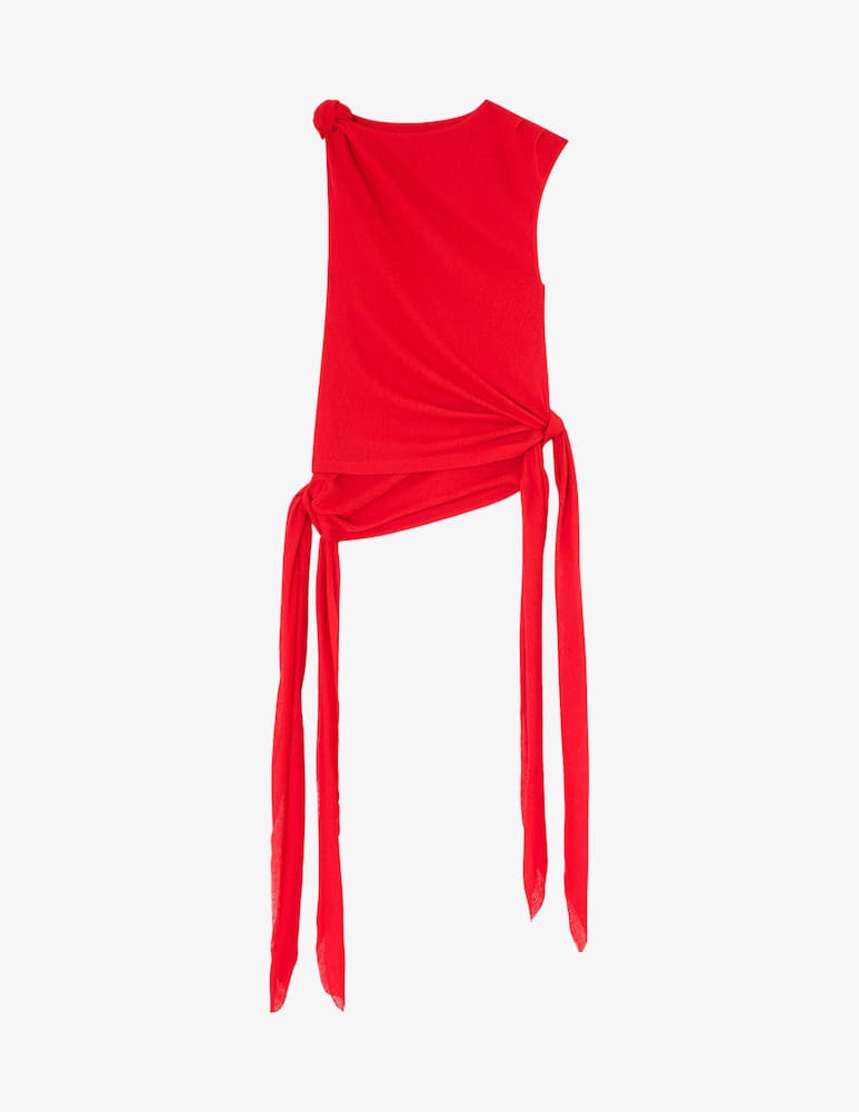 rinascente Ganni Top nodo in mesh