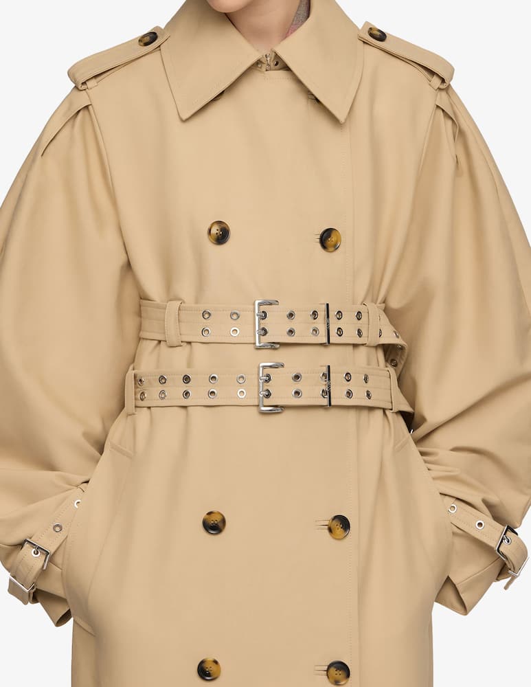 rinascente Ganni Double cotton trench coat