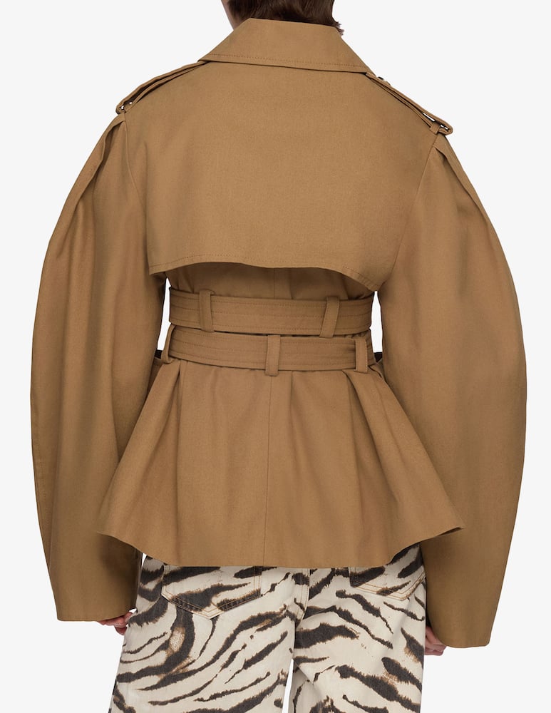 rinascente Ganni Workwear canvas peplum trench jacket